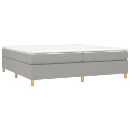 vidaXL Boxspring met matras stof lichtgrijs 200x200 cm