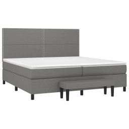 vidaXL Boxspring met matras stof donkergrijs 200x200 cm