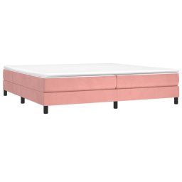vidaXL Boxspring met matras fluweel roze 200x200 cm