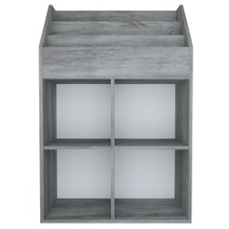 vidaXL Kindertijdschriftenrek 71x30x114 cm bewerkt hout betongrijs