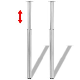 vidaXL Tafelpoten telescopisch 4 st 710-1100 mm roestvrij staal