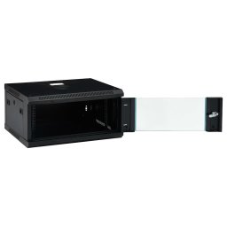 vidaXL Netwerk kasten met opslag Zwart 600 x 450 x 285 mm Staal