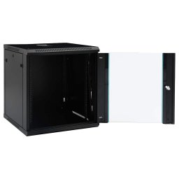 vidaXL Netwerk kasten met opslag Zwart 600 x 600 x 640 mm Staal