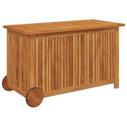 vidaXL Tuinbox met wieltjes 90x50x58 cm massief acaciahout