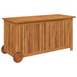 vidaXL Tuinbox met wieltjes 113x50x58 cm massief acaciahout
