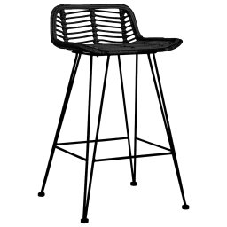 vidaXL Barstoelen 2 st rattan zwart