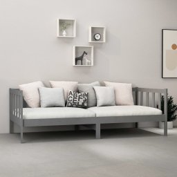 vidaXL Slaapbank met matras massief grenenhout grijs 90x200 cm