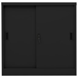 vidaXL Kantoorkast met schuifdeuren 90x40x90 cm staal zwart