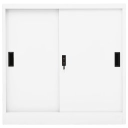 vidaXL Kantoorkast met schuifdeuren 90x40x90 cm staal wit