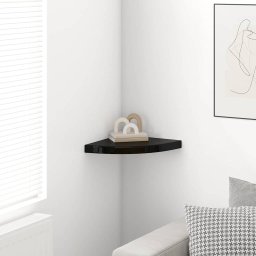 vidaXL Hoekschap zwevend 35x35x3,8 cm MDF hoogglans zwart