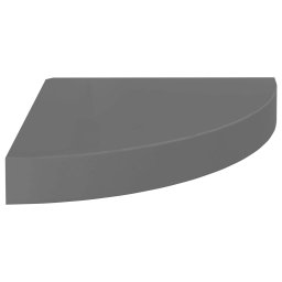 vidaXL Hoekschappen zwevend 4 st 25x25x3,8 cm MDF hoogglans grijs