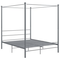 vidaXL Hemelbedframe metaal grijs 160x200 cm