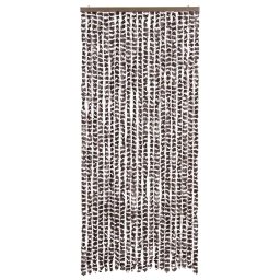 vidaXL Vliegengordijn 90x220 cm chenille bruin en wit