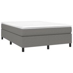 vidaXL Boxspring bed stof donkergrijs 140x190 cm