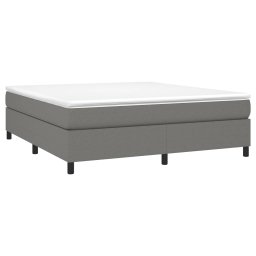 vidaXL Boxspring bed stof donkergrijs 180x200 cm