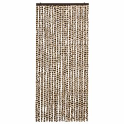 vidaXL Vliegengordijn 90x220 cm chenille beige en bruin