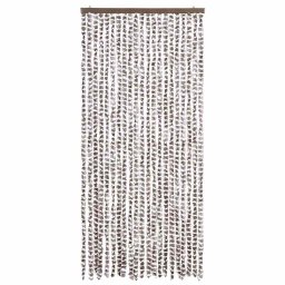 vidaXL Vliegengordijn 90x220 cm chenille taupe en wit