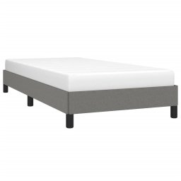 vidaXL Bedframe zonder matras 90x200 cm stof donkergrijs