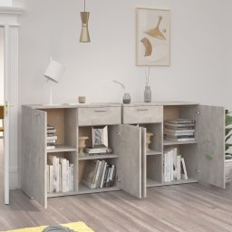 vidaXL Dressoir 160x36x75 cm bewerkt hout betongrijs