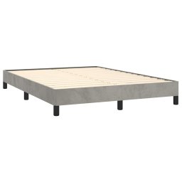 vidaXL Bedframe zonder matras 140x200 cm fluweel lichtgrijs
