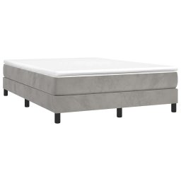 vidaXL Boxspring bed 140x200 cm fluweel lichtgrijs