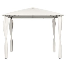 vidaXL Prieel met paalhoezen 160 g/m² 3x3x2,6 m crèmekleurig