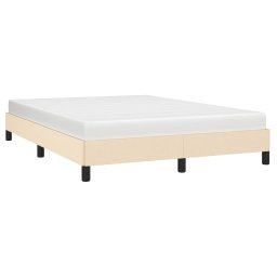 vidaXL Bedframe zonder matras stof crèmekleurig 140x200 cm
