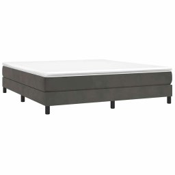 vidaXL Boxspring bed 160x200 cm fluweel donkergrijs