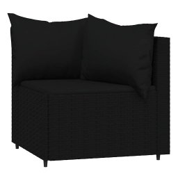 vidaXL Tuinhoekbanken met kussens 2 st poly rattan zwart