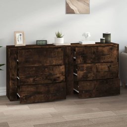 vidaXL Dressoirs 2 st bewerkt hout gerookt eikenkleurig