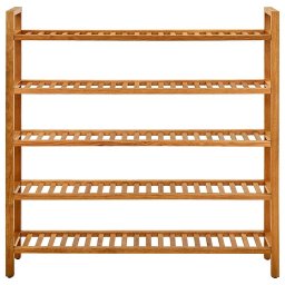 vidaXL Schoenenrek met 5 schappen 100x27x100 cm massief eikenhout