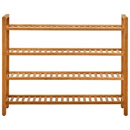 vidaXL Schoenenrek met 4 schappen 100x27x80 cm massief eikenhout