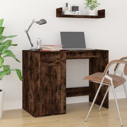 vidaXL Bureau met kast bewerkt hout gerookt eikenkleurig