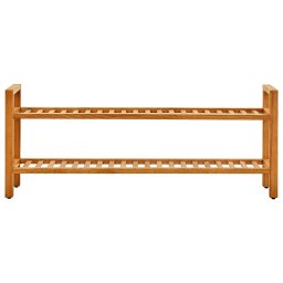 vidaXL Schoenenrek met 2 schappen 100x27x40 cm massief eikenhout