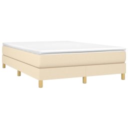 vidaXL Boxspring bed stof crèmekleurig 140x200 cm