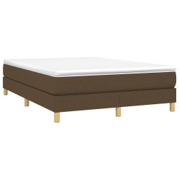 vidaXL Boxspring bed stof donkerbruin 140x200 cm