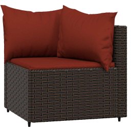 vidaXL Tuinhoekbanken met kussens 2 st poly rattan bruin