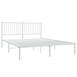 vidaXL Bedframe met hoofdbord metaal wit 160x200 cm