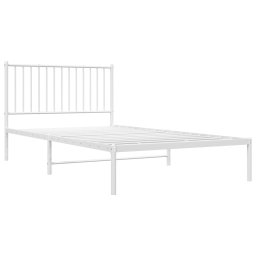 vidaXL Bedframe met hoofdbord metaal wit 107x203 cm
