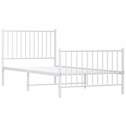vidaXL Bedframe met hoofd- en voeteneinde metaal wit 90x200 cm