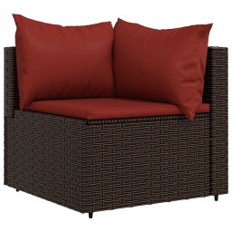 vidaXL Tuinhoekbanken met kussens 2 st poly rattan bruin