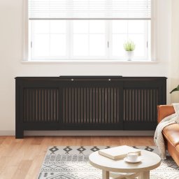 vidaXL Radiatorombouw 205 cm bewerkt hout zwart