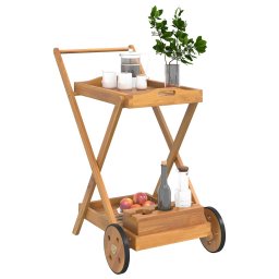 vidaXL Serveerwagen 54x87x90 cm massief acaciahout