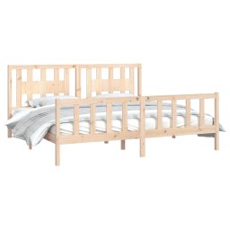 vidaXL Bedframe met hoofdbord massief grenenhout 200x200 cm
