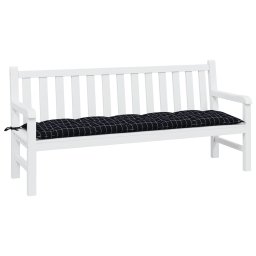 vidaXL Tuinbankkussen 180x50x7 cm oxford stof ruitpatroon zwart