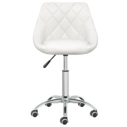 vidaXL Eetkamerstoelen draaibaar 4 st kunstleer wit