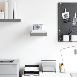 vidaXL Wandschap zwevend 23x23,5x3,8 cm MDF hoogglans grijs