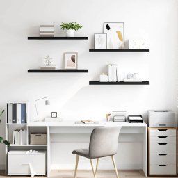 vidaXL Wandschappen zwevend 4 st 90x23,5x3,8 cm MDF zwart