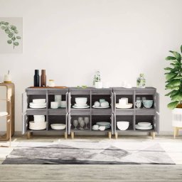 vidaXL Dressoirs 3 st 60x35x70 cm bewerkt hout grijs sonoma eikenkleur