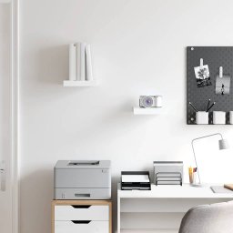 vidaXL Wandschappen zwevend 2 st 23x23,5x3,8 cm MDF hoogglans wit